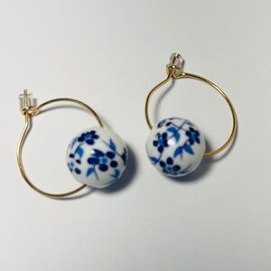 Cute Earrings, Hoops with Bead